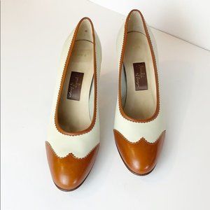 NEW Amalfi Italian Brown Wingtip Cream Pump
